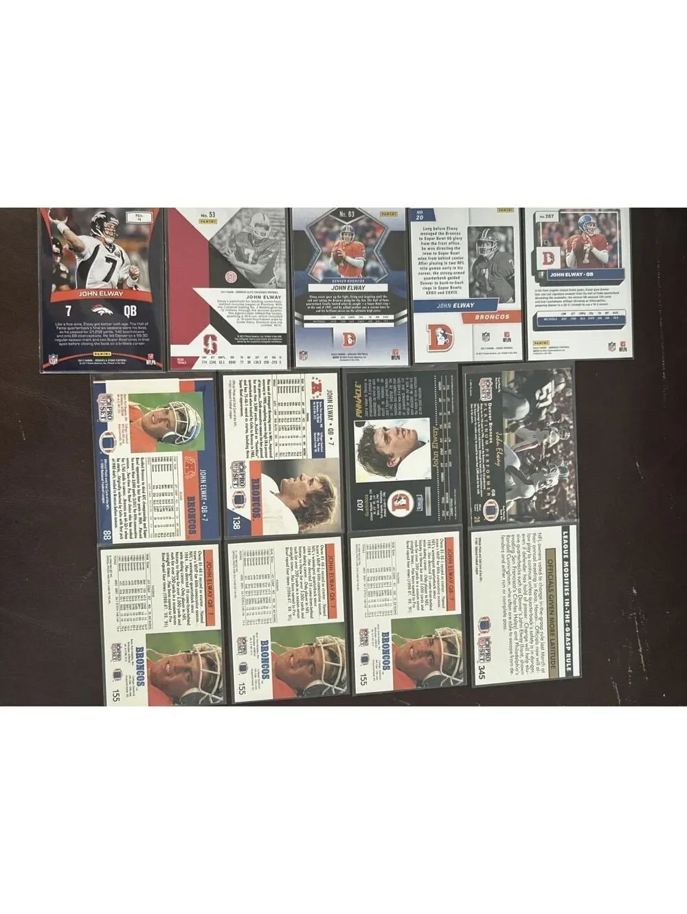 NFL HOF QB JOHN ELWAY PANINI & VINTAGE COLLECTION PRO SET/SCORE 13 CARD LOT NM